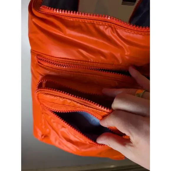 Nautica Burnt Orange Crossbody Hobo Bag Hidden Treasure Navy Strap NWT - Picture 12 of 12